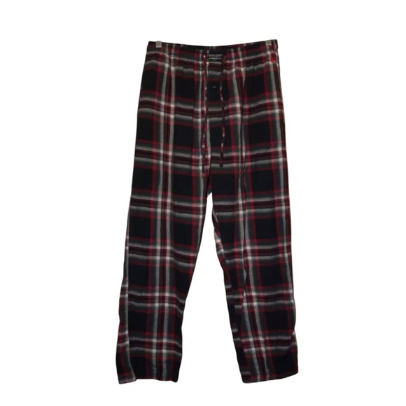 Polo Ralph Lauren Pajama Pants‎ Black Red Plaid Flannel Mens Large 31" x 29" - Picture 1 of 10